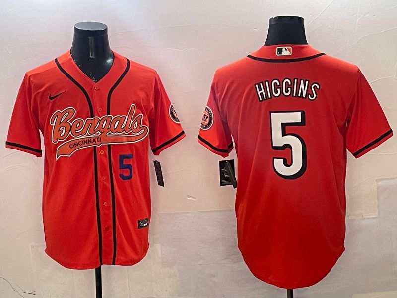 Men Cincinnati Bengals #5 Hiccins Orange Joint Name 2025 Nike Limited NFL Jersey style 1->cincinnati bengals->NFL Jersey
